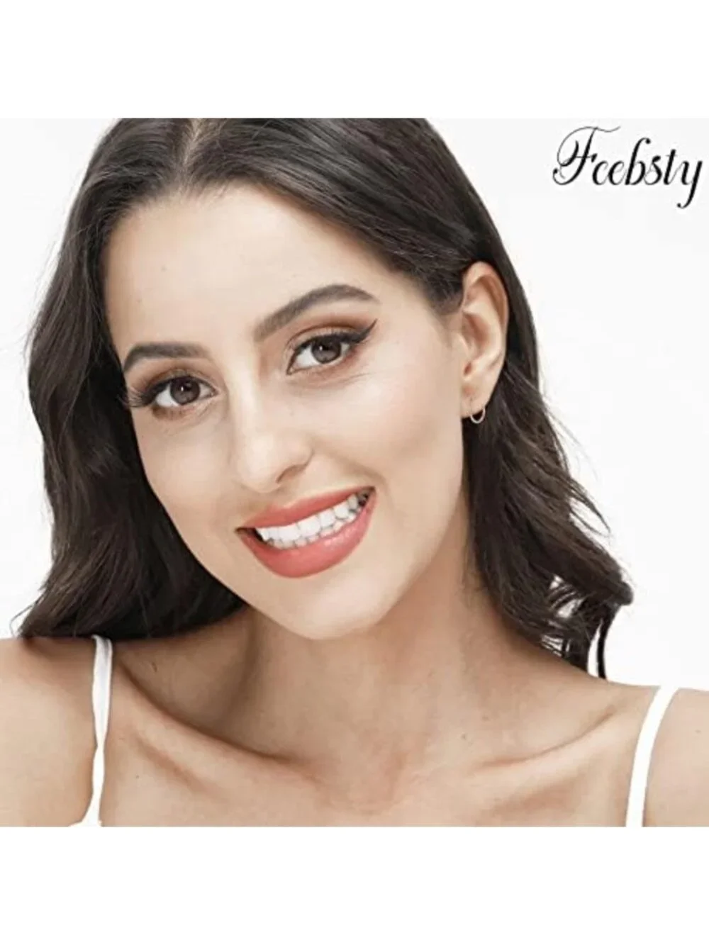 3 Pairs Sterling Silver Hoop Earrings | Small White Gold Plated for Women